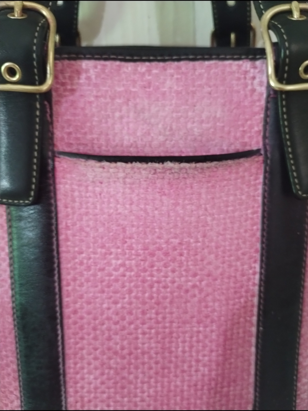 Coach Cabana Straw Woven Style #8908 In Pink Ombre Wash Tote Bag - Picture 3 of 12